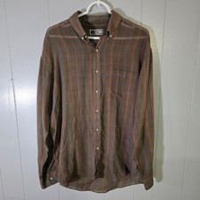 Windsor Shirt Company Mens XL Brown Plaid Button Down Long Sleeve Dress Shirt