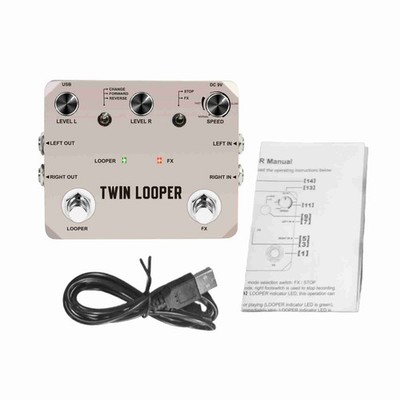 Guitar Looper Pedal 2 Footswitch 11 Playback 10Min 24Bit Electric Guitar Effect