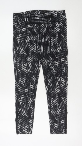 USA Pro Damen schwarz geometrisches kurz geschnittene Leggings Größe 12