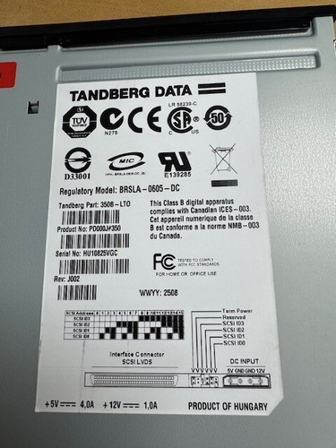 TANDBERG 3508-LTO 400/800GB SCSI 5.25' - Afbeelding 2 van 6