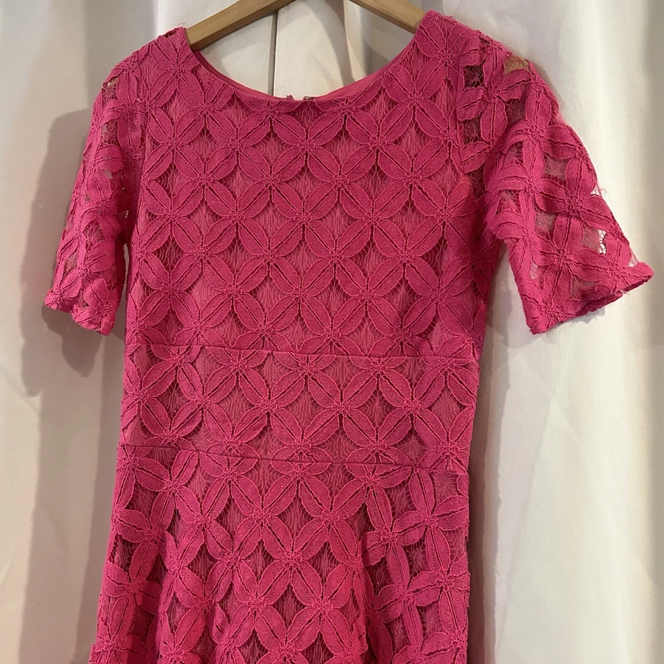 Tiana B Womens Pink Floral Lace Cocktail Party Dress Size 4 - Image 2 of 4