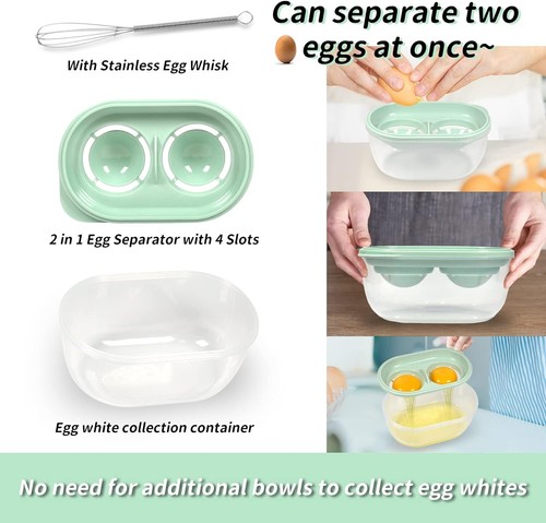 Egg White Separator with Egg Beater Kitchen Gadgets Food Grade Eco-Friendly - Picture 4 of 8