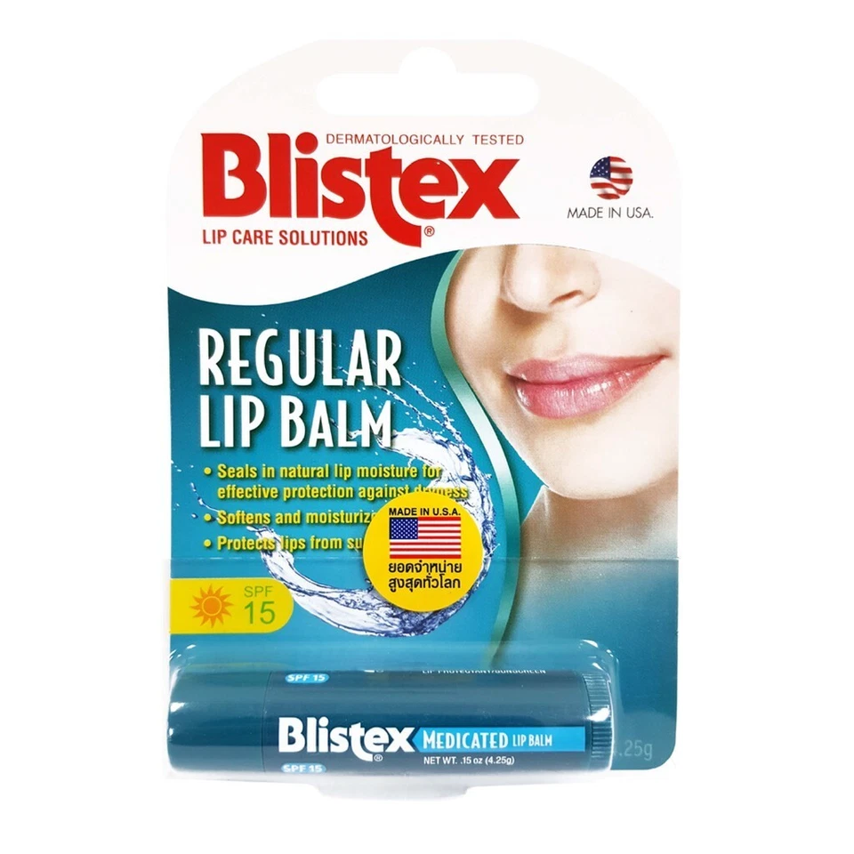 12 x Bálsamo labial Blistex cuidado labial regular FPS15 extractos naturales 0,15 oz / 4,25 g Foto 2 de 4
