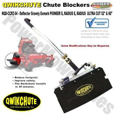 Qwikchute Chute Deflector for EXMARK PIONEER S, RADIUS E RADIUS