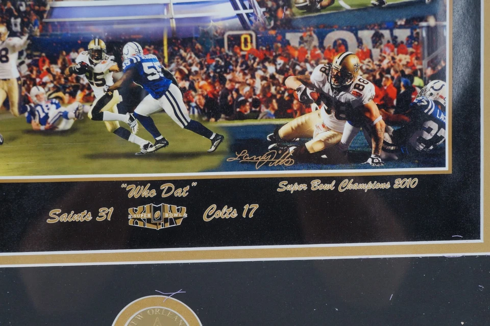 New Orleans Saints Super Bowl XLIV Drew Brees Framed Photograph Collage 11"x14" - Image 4 of 4