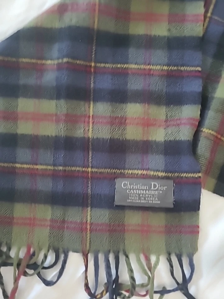 VTG Christian Dior  Cashmere Acrylic Made In Korea Check Scarf - Image 2 of 4