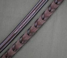 KL Select Red Barn Stealth Rubber Lined Laced Reins