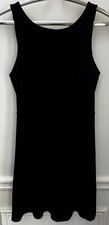 Express Women’s Black Velvet Above Knee V Back Dress Sleeveless Size XS