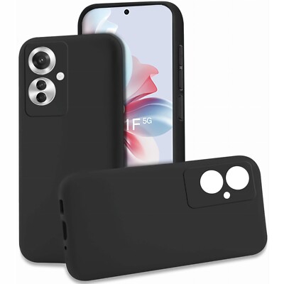 FÜR OPPO RENO 11F - SILICON Hülle Back Case Cover Etui Mikrofaser Tasche SCHWARZ