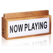 LED Light Now Playing Vinyl Record Stand Wooden LP Albums Display Storge Holder