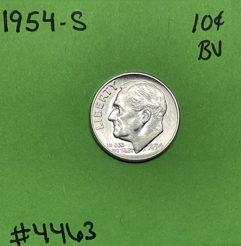 1954 S Roosevelt Dime 10c BU Uncirculated Mint State 90% Silver