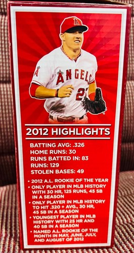 Mike Trout SGA 2012 Rookie of the Year ROY Wall Catch Bobblehead Anaheim Angels - Picture 4 of 5