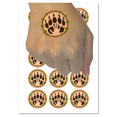 Druid Bear Claw Hand Print Temporary Tattoo Water Resistant Fake Body Art Set