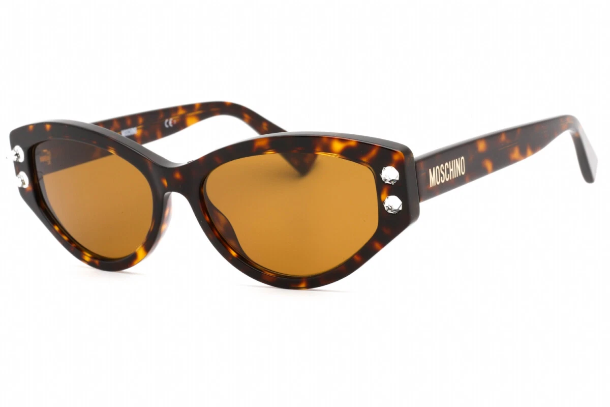Moschino MOS109/S 0086 70 Cat Eye Sunglasses - Havana/Brown Moschino Women main image 3