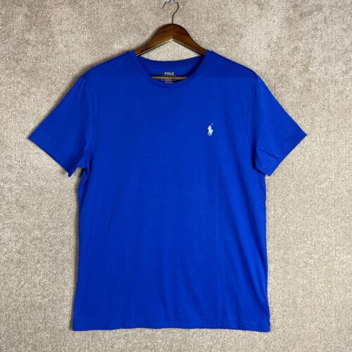 Polo Ralph Lauren Basic T Shirt Mens Medium Royal Blue Crewneck Short Sleeve NEW - Picture 1 of 11