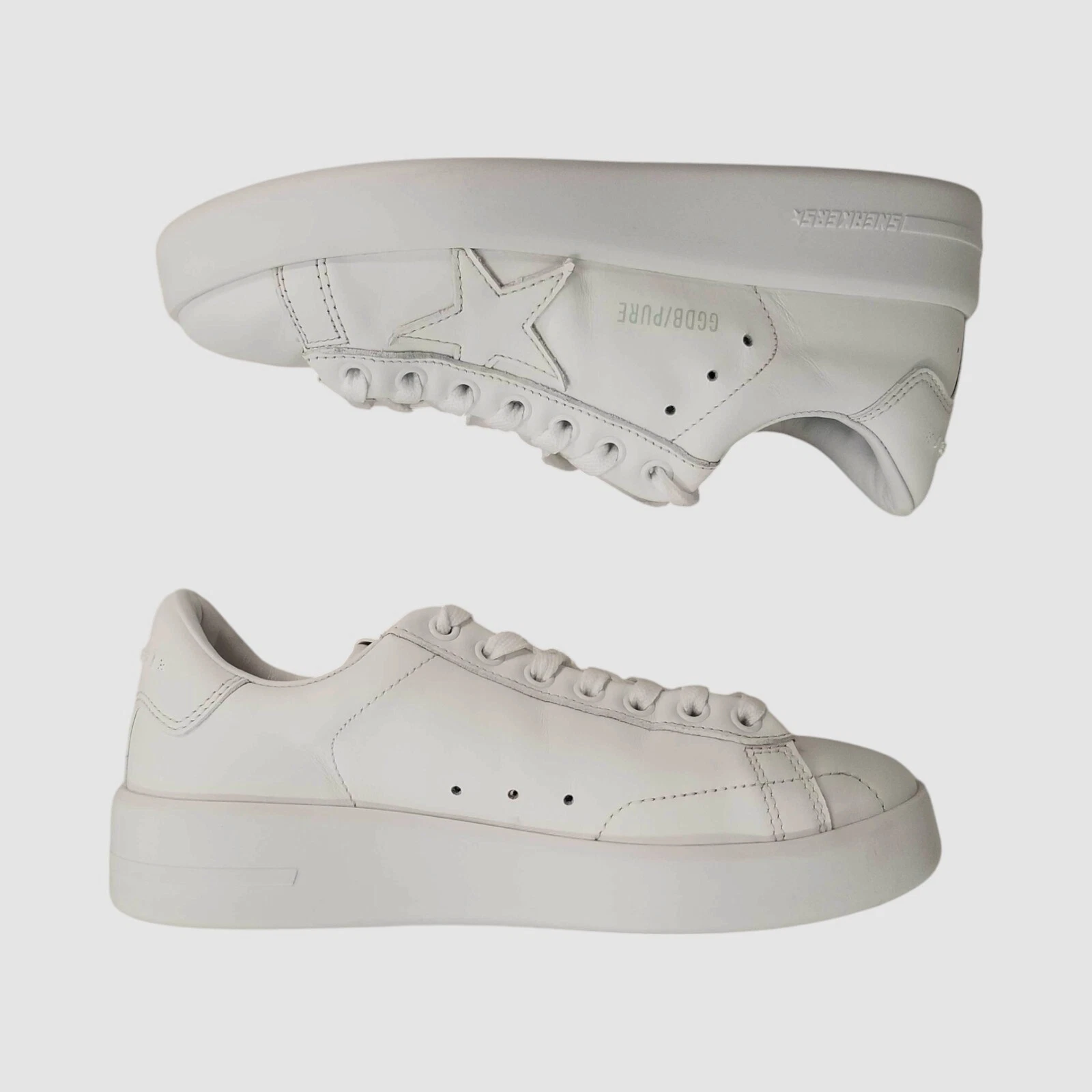 GOLDEN GOOSE Gol Goose scarpe sneakers basse stringate donna bianche pura stella taglia 36