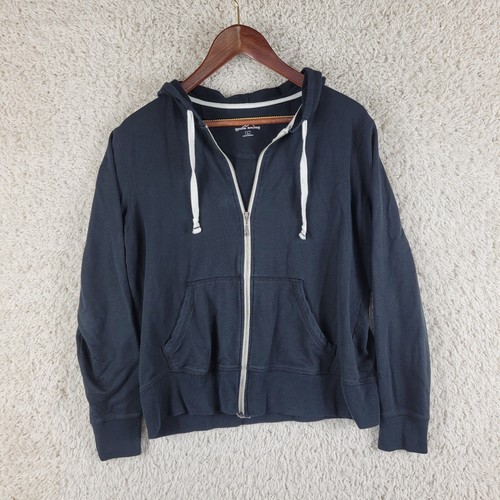 Eddie Bauer Hoodie Full Zip Sweatshirt Youth Large/Men's Small Drawstring Black