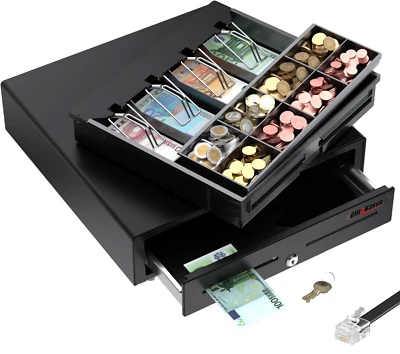 BLITZ!KASSE NEU GELDLADE für BONDRUCKER 8 x Münz 4 x Scheinfächer + 2 SCHLÜSSEL