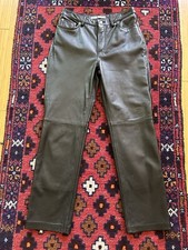 Vintage Y2K 2000 Tommy Hilfiger Black Leather Pants 30x30 Tagged Size 10