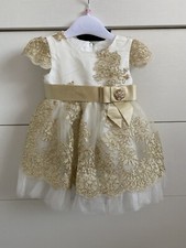 Baby Romano Ivory and Gold Dress