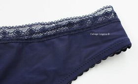 NWT Lise Charmel Epure PCP0010 "Satin Seduction" Polyamide Thong, Blue, France