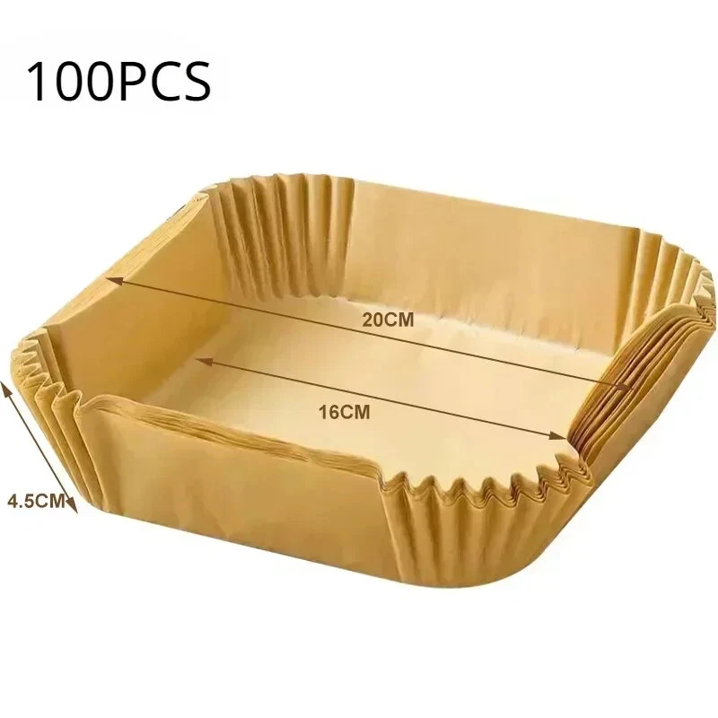 Air Fryer Bakeware Disposable Paper Tray Non-Stick Mat Silicone Square Or Round