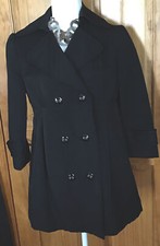 Mango Babydoll Double Breasted Jacket. Black. Size M. EUC