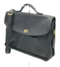 Coach D6C 5265 Vintage Lexington Black Briefcase/Laptop Bag W/Turnlock Detail