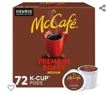 McCafe Premium Roast Coffee Single Serve K-Cup Pods (72 Count)  Exp 04/2025
