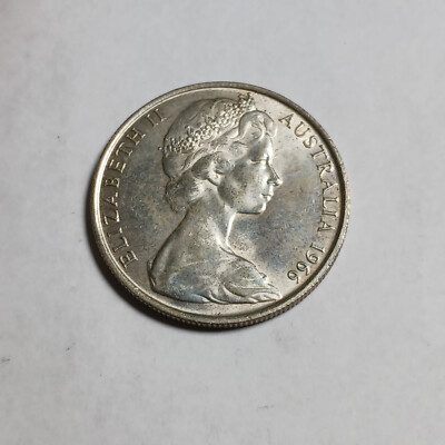 1966 Australia 50 Cents - Silver Coin - Red Kangaroo, Emu