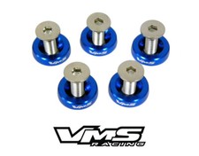 5pc Fender Bumper Headlight Washer 10mm Bolt Kit Blue