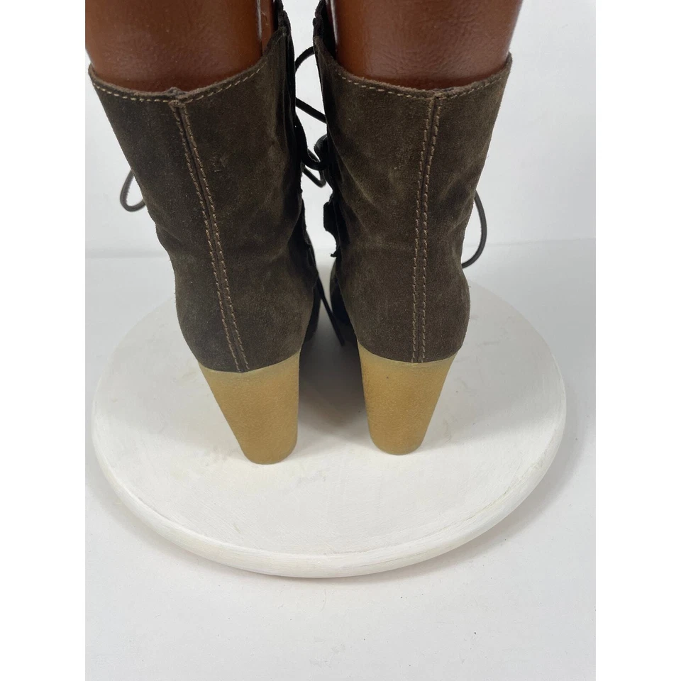 Bota de cuña Barneys Of New York de gamuza marrón para mujer talla 39 1/2 / EE. UU. 9 con cordones Foto 2 de 4