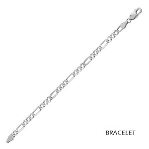 Sterling-Silver-Figaro-4-5mm-Bracelet-Chain-All-Lengths