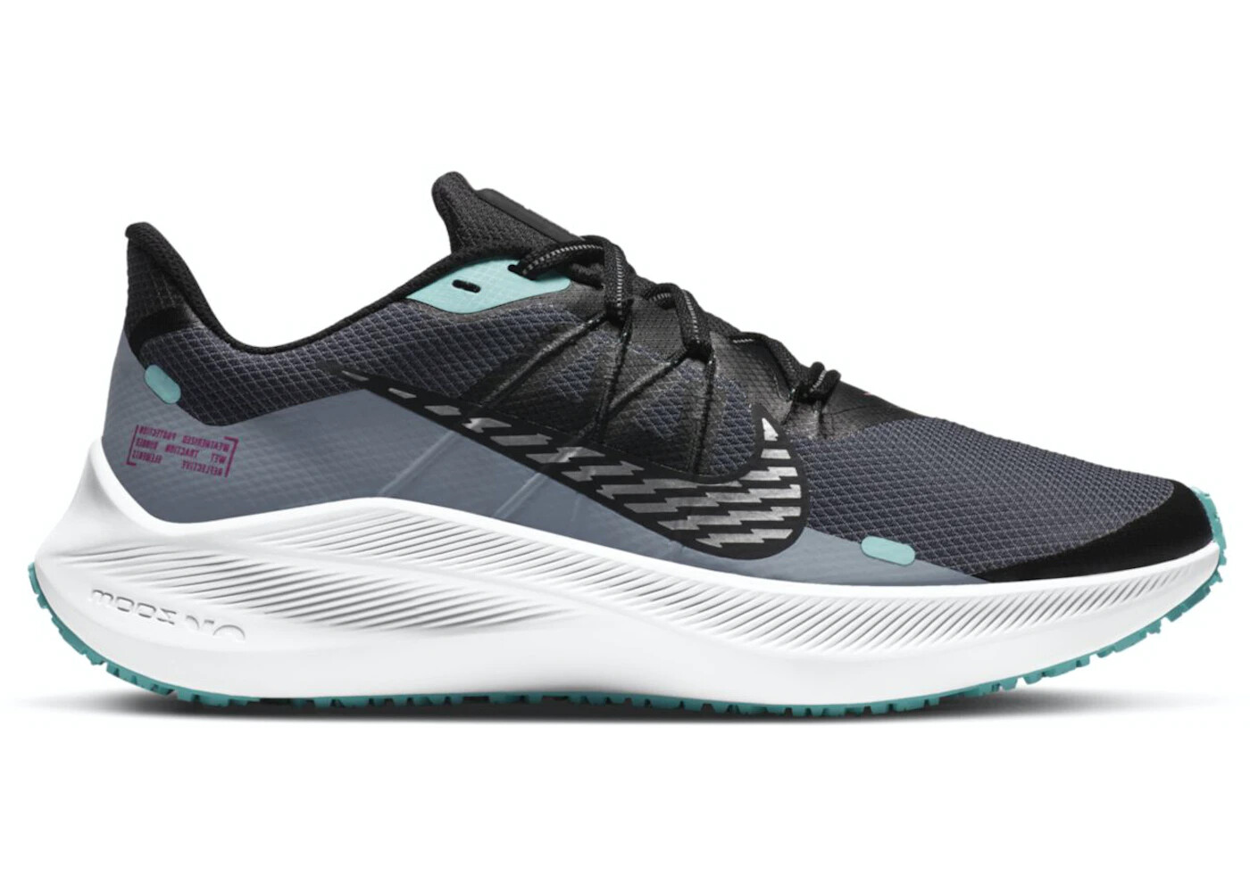 Nike Winflo 7 Shield Obsidian Mist Chrome CU3868-403 sz 11 женских = 9,5 мужских