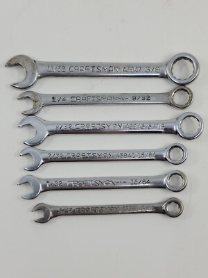 #ad Craftsman Small Open End Box Wrench Partial Set Lot X6 SAE 12pt amp; 1 6pt $34.99