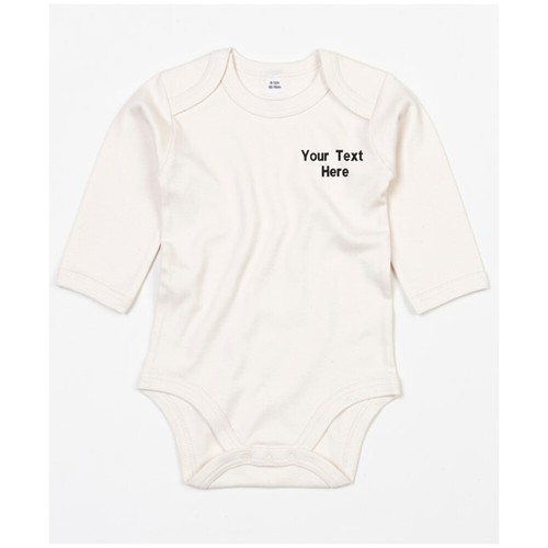 Personalised Custom Embroidered Baby Bugz Baby Organic Long Sleeve Bodysuit - Picture 9 of 20