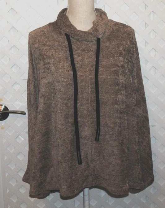 ZARA Woman's Medium Poncho Cape Slouch Drawstring Neck Medium EUC
