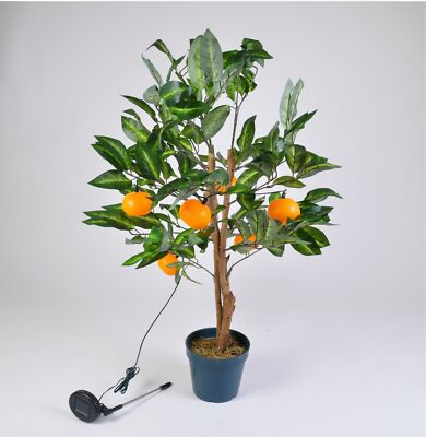 LED Solar Orangenbaum Orangen Baum 90cm Mandarinen Kunstbaum im Topf  Leuchtbaum | eBay.de
