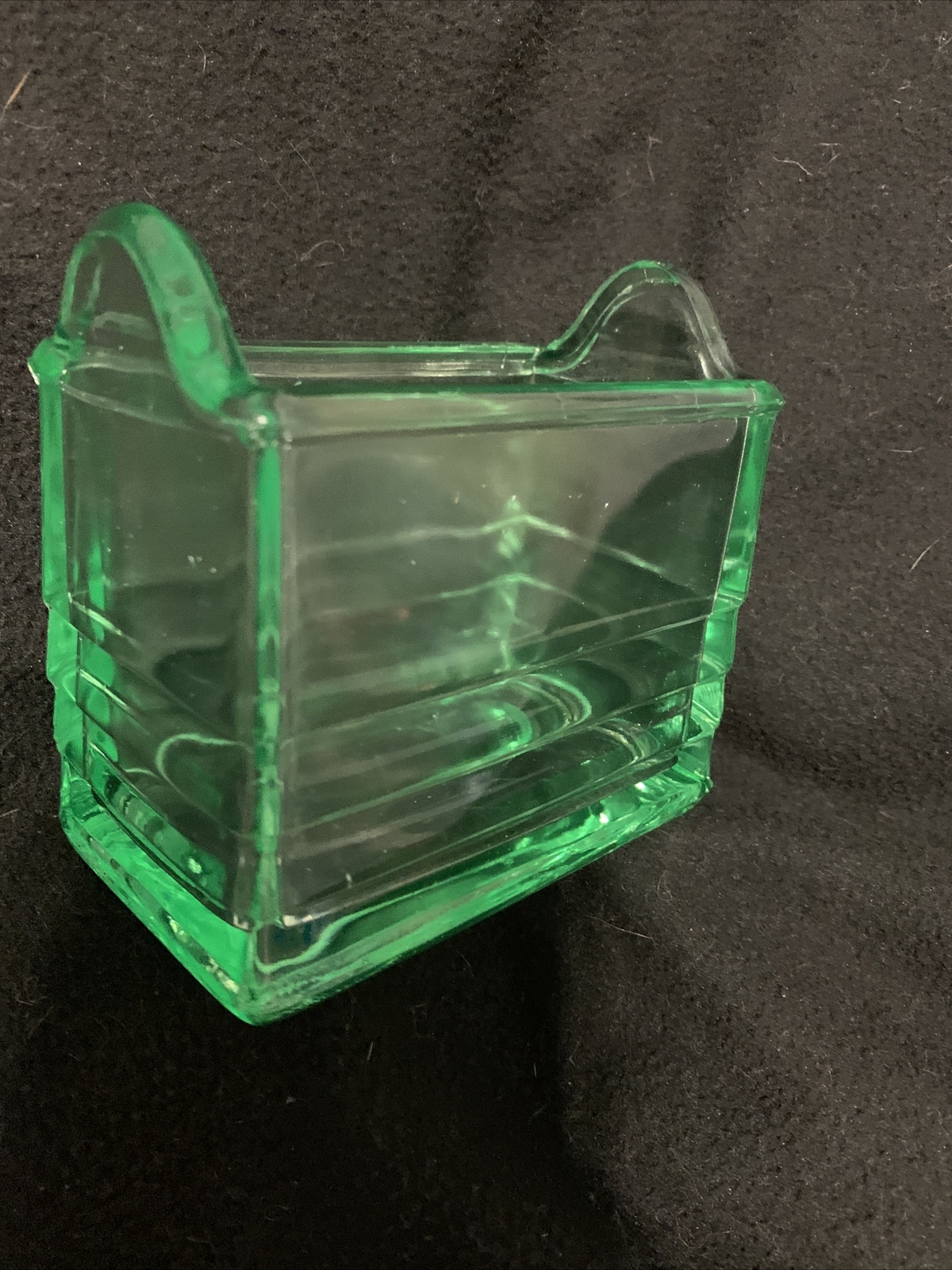 “RARE” Paden City Party Line Green Depression Uranium Glass Napkin