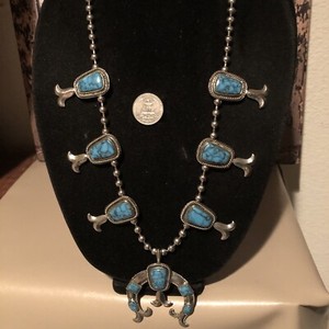 VINTAGE Estate find Squash Blossom Necklace, ca 1960's - 1970's