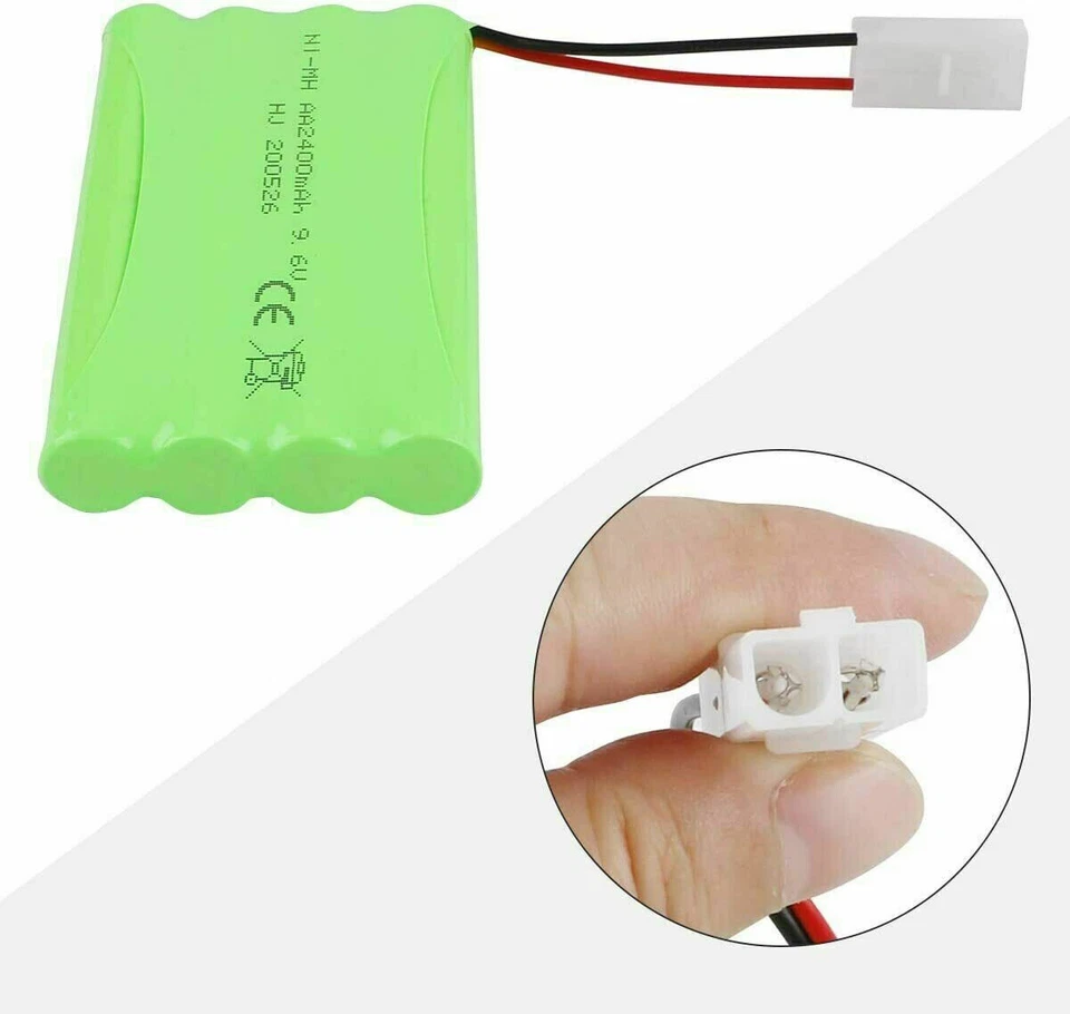 9.6V 2400mAh NiMH Rechargeable Battery KET-2P Connector USB Charger Cable For RC - Image 3 of 4