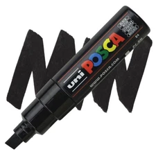 Posca Markers, Paint Marker, Black, 8K, Broad Tip, Opaque Ink, Acrylic, Pitch