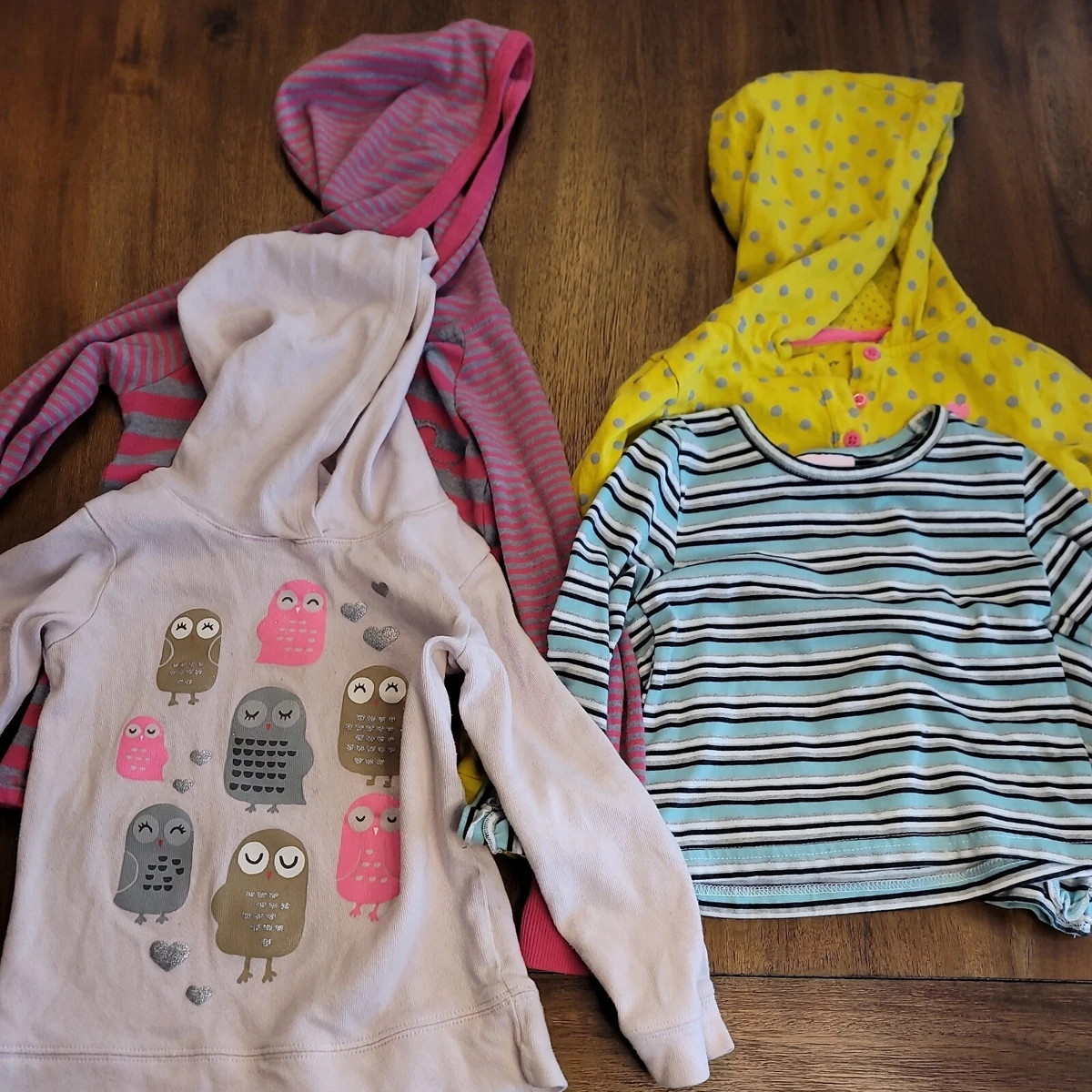 Toddler Girls 5t 4 Sweater hoodie Bundle Lot Set Of 4 Carter Old