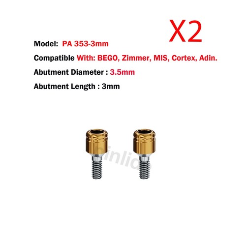 Dental Attachment Locator Abutments for Zimmer Screw Vent 3.5/4.5mm Platform - Picture 5 of 25