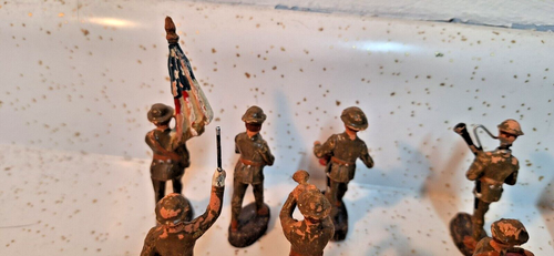 Elastolin parade marching band soldiers EARLY composition toy soldiers - Picture 11 of 12