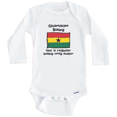 Ghanaian Baby Only Cuter Funny Ghana Flag Baby Bodysuit (Long Sleeve)