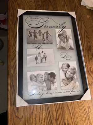 New Malden 22'' X 14'' Family Montage 5 Pic Openings 4x6 Glass Framed Home Decor