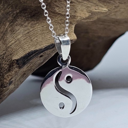 Collar con colgante Yin Yang Taijitu de plata 925, joyería de equilibrio... - Imagen 3 de 21
