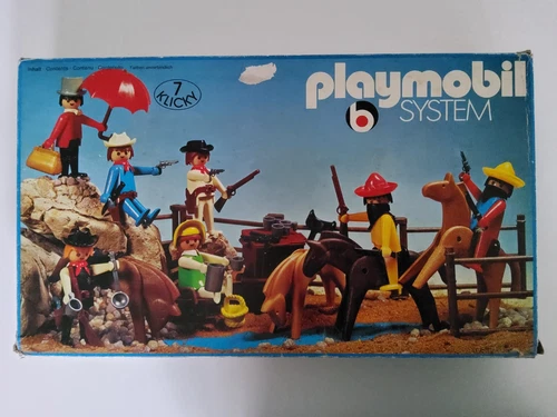 Boîte PLAYMOBIL WESTERN vintage 1980, bon état, très RARE !!!