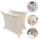 1Pc Creative Woven Magazine Rack Rustic Magazine Holder Storage Basket